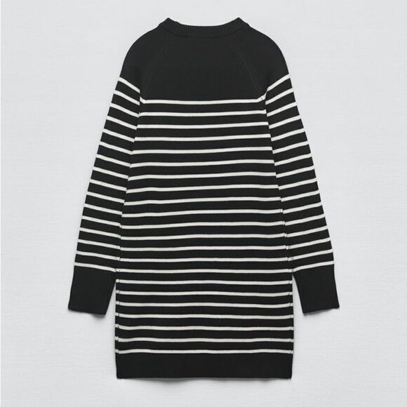 Zara Striped Knit Mini Dress New - Picture 3 of 6